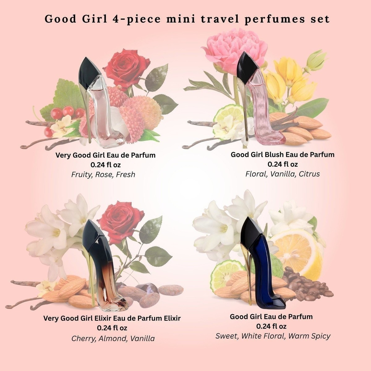 CAROLINA HERRERA 4 * 7 ML EAU DE PARFUM MINI SET: GOOD GIRL BLUSH