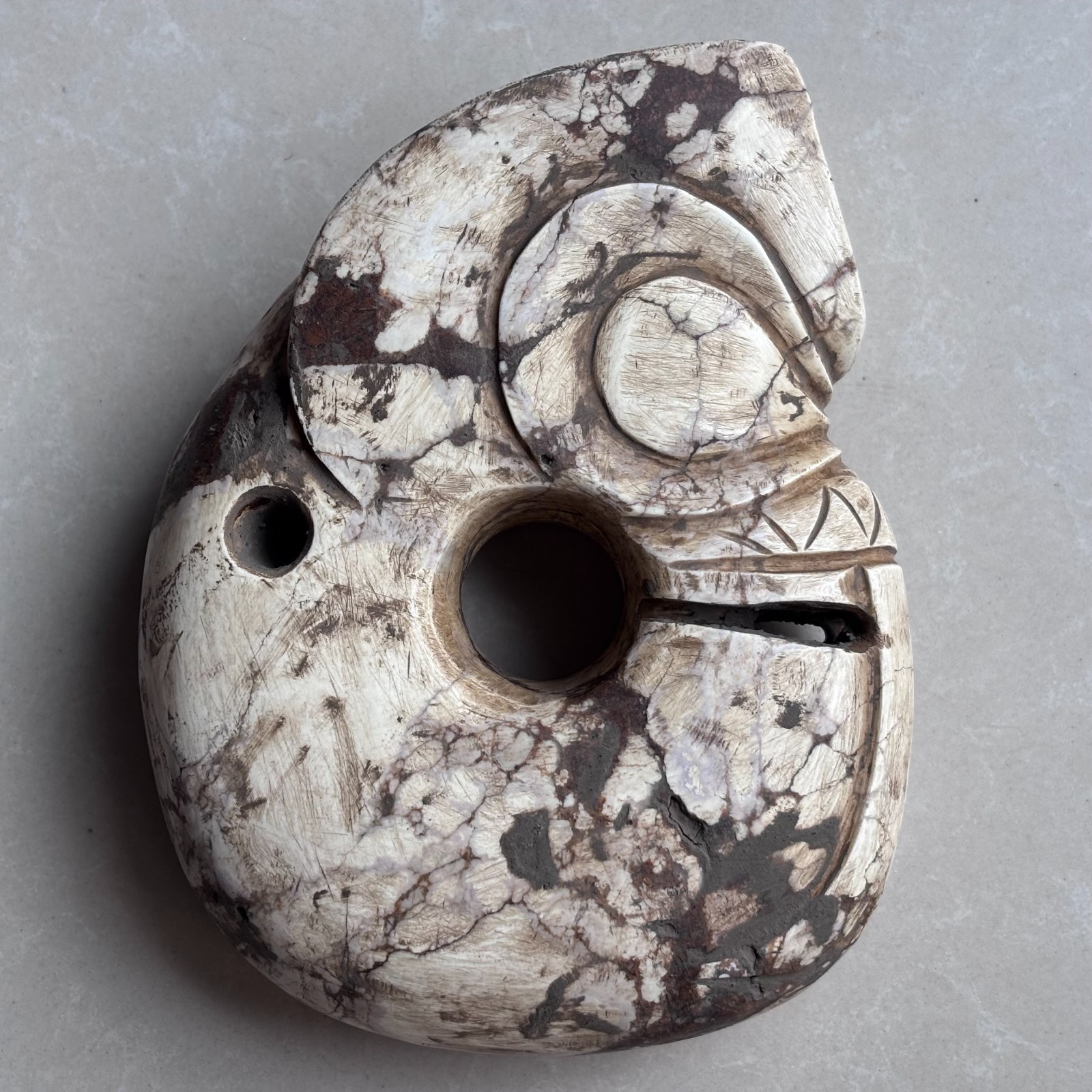 Estatua colgante de dragón cerdo de jade antiguo de la cultura Hongshan de China de 6""