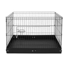 4-Panel 36"x36"x24" Foldable Metal Pet Playpen with Door Waterproof Mat