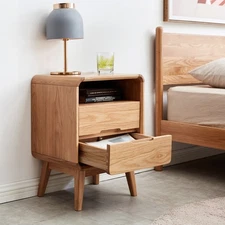 Pure Solid Wood Bedside Cabinet Side Table Nightstands Storage Drawers End Table