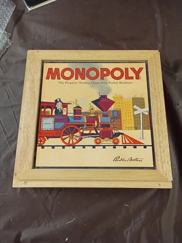 Vintage 2001 Parker Brothers Monopoly Train Wooden Box Edition HASBRO Complete!