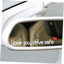 3X I Love You Drive Safe Mirror Sticker, Cute Car Stickers White and Red Heart
