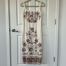 Christian Lacroix Floral Linen Midi Dress