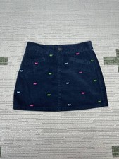 Vineyard Vines Corduroy Mini Skirt Womens 2 Blue Embroidered Whale Logo Cotton