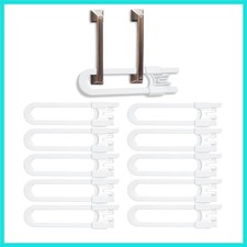 10 Pack Baby Sliding Cabinet Locks - Adjustable U Shaped Child Safety Locks,C...
