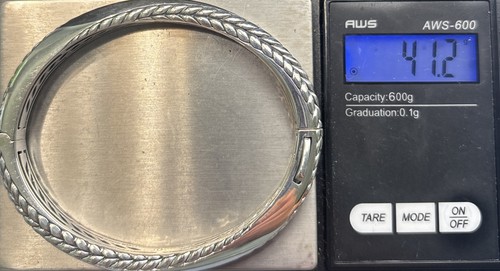 JAI By John Hardy Sterling Balance & Harmony Basketweave Bangle Bracelet 7” - Picture 10 of 10