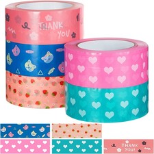 Epakh 5 Rolls Cute Heart Packing Tape Colorful Printing Shipping Tape Cartoon Pa