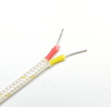 K-Type Thermocouple Wire AWG 24 Solid w. High Temperature Fiberglass Insulati