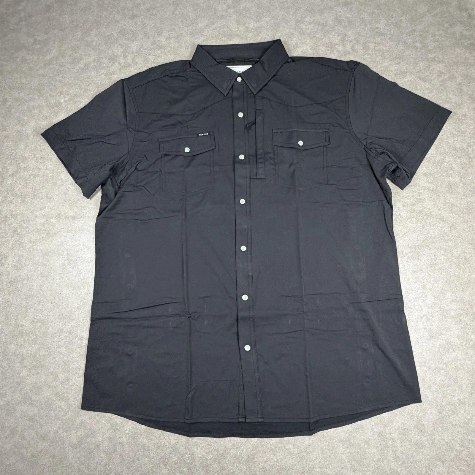 Poncho Men’s Shirt Short Sleeve 2XL Slim The Bandera Black Pearl Snap New Vented
Opens in a new wind