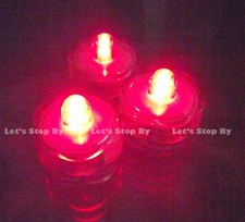24 Red LED Submersible Waterproof Wedding Floral Party Tea Light Vase Candle