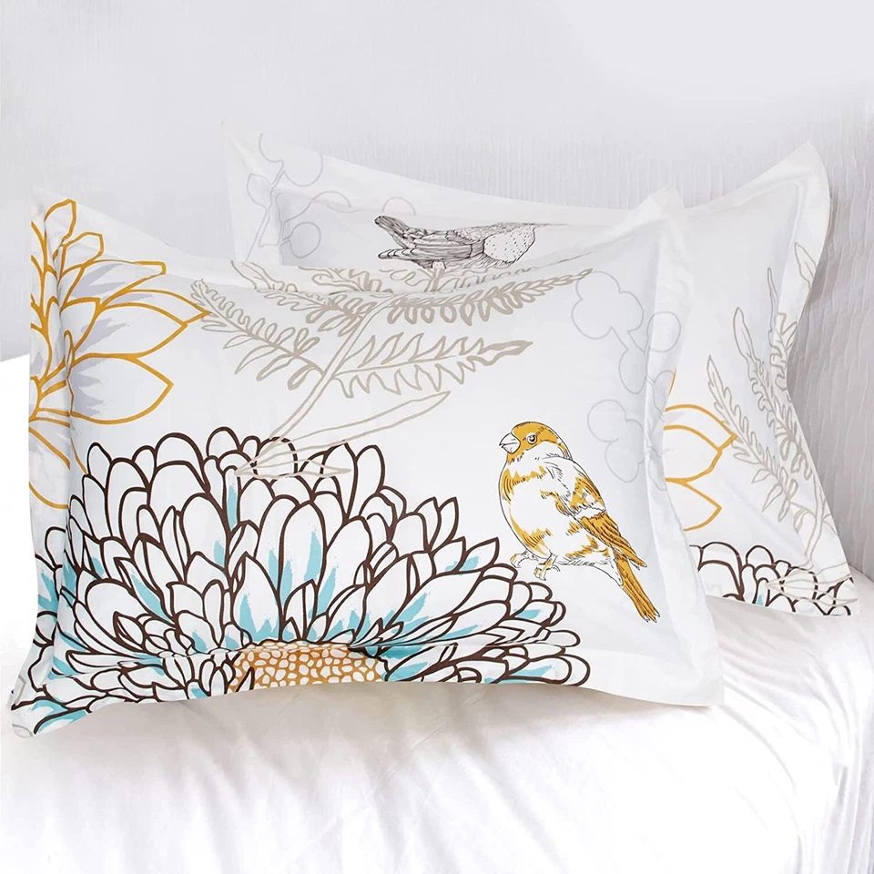 3pc Comforter Set Birdie Floral and Birds Environmental Friendly Queen King - Image 3 of 4