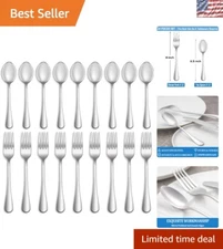 Versatile 24-Piece Forks and Spoons Set - Perfect for Home and Restaurant Use