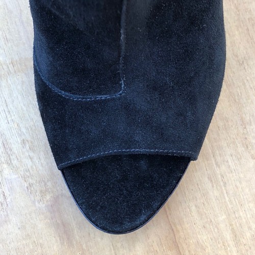 Burberry Pelling fringe suede peep-toe booties ankle boot size IT 37.5 US 7.5 - Picture 10 of 14