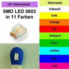 SMD LED 0603 in 10 verschiedenen Farben 1/10/25/50/100/500 St&uuml;ck zur Auswahl