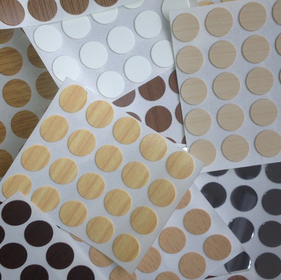 Self Adhesive Stick on Screw Hole Kitchen Cams/Covers 13mm Various