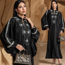 Elegant Women Long Dress Abaya Dubai Kaftan Evening Muslim Robe Party Gown Prom