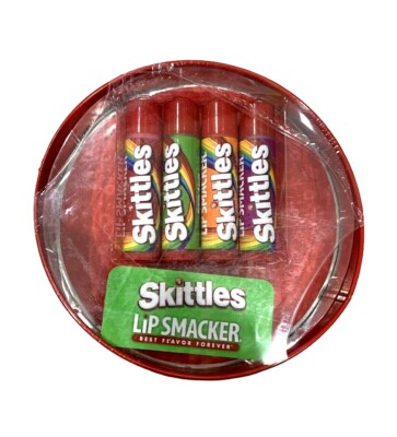 4 Pk Lip Smacker Skittles Lip Balm Taste The Rainbow Lip Collection **READ**