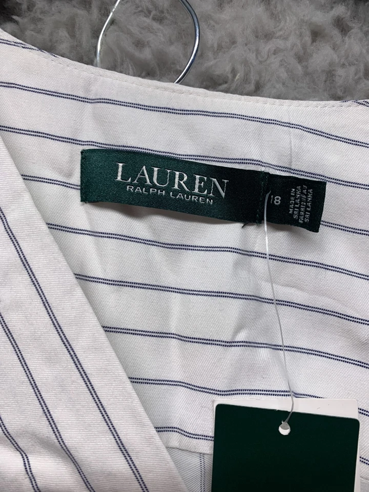 Mameluco Lauren Ralph Lauren para mujer 18 bolsillos a rayas azul blanco Foto 2 de 4