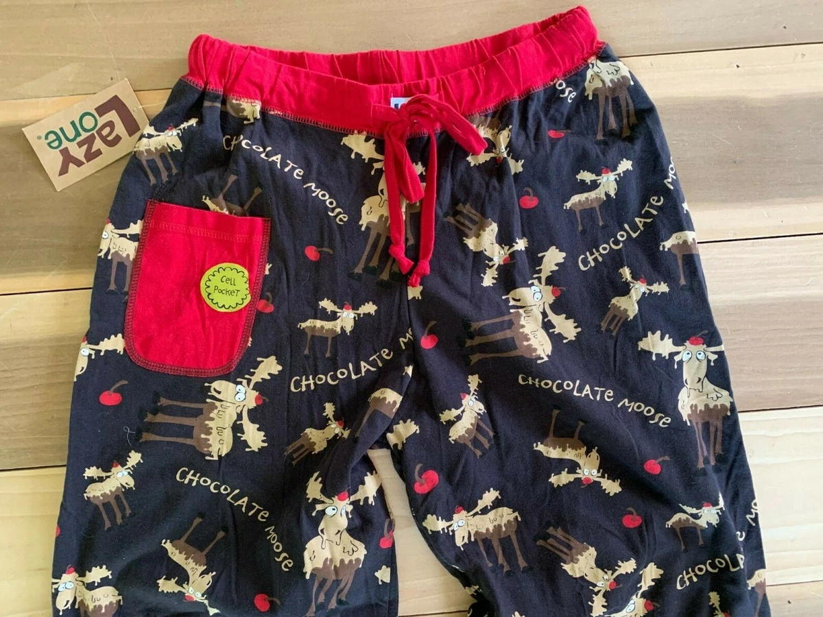 Red Classic Moose Men's Pj Pant Xs