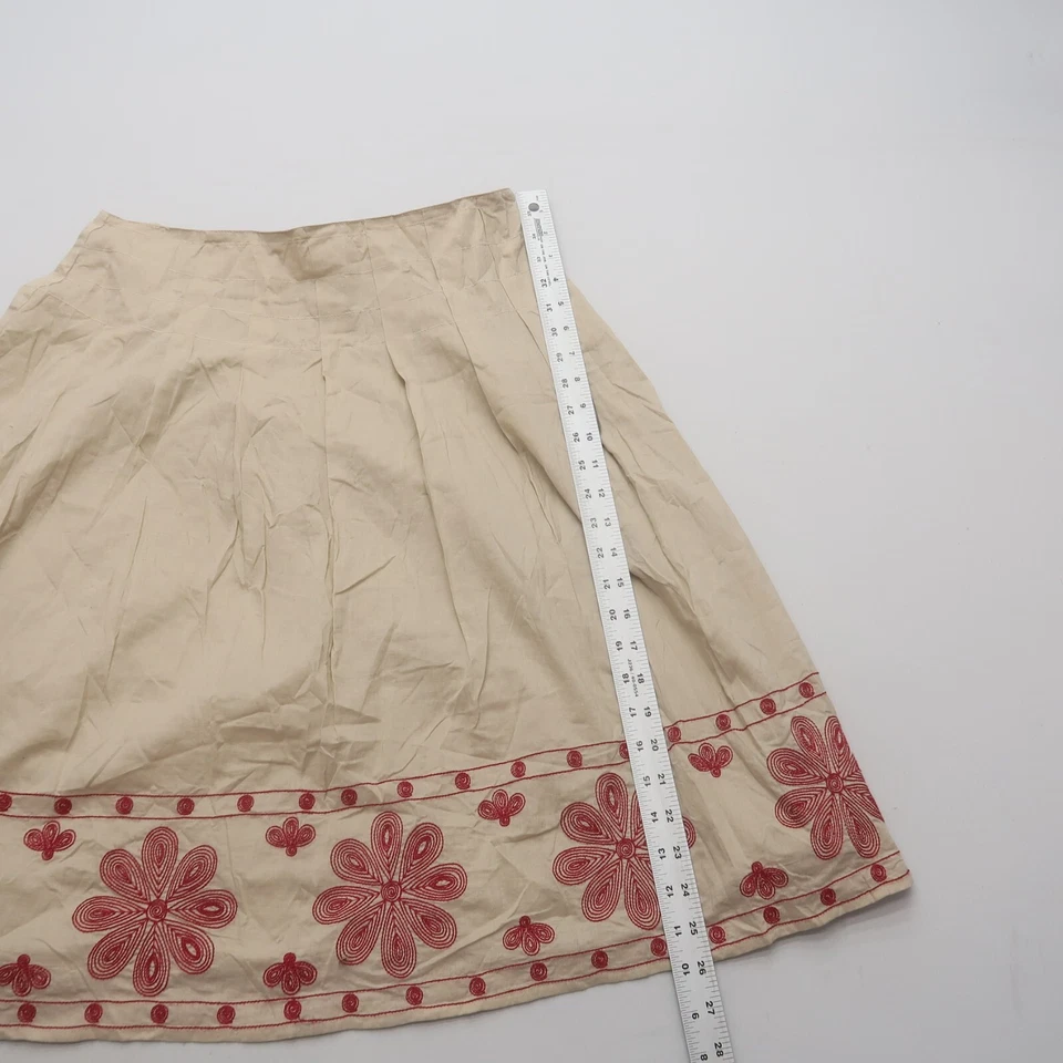 Sunny Leigh Boho Embroidered Skirt 10 Cotton A Line Festival Hippie Floral - Image 3 of 4