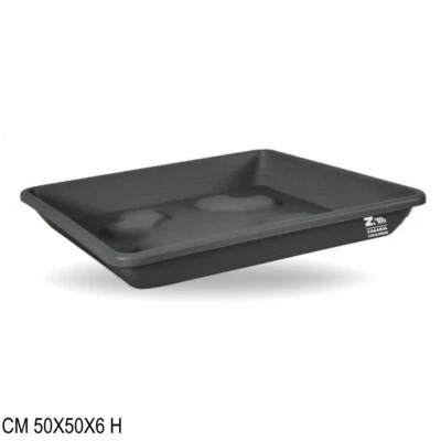 VECA SOTTOVASO QUADRATO IN PLASTICA CM 50X50 COLOR ANTRACITE PER VASO QUADRATO 54X54