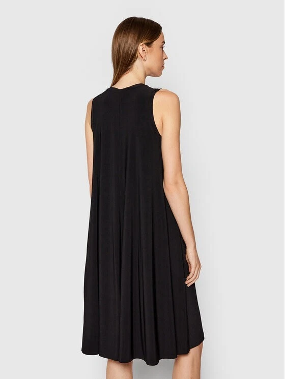 Vestido de día MAX MARA Leisure negro Ribaldo jersey elástico costura central pequeño = 4/6 Foto 2 de 4