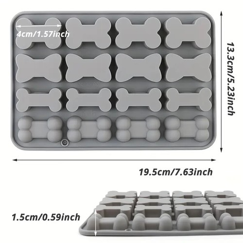 3pcs, Silicone Bone 16 Cavity, 4 Bone Shapes, Reusable, Non-Stick - Picture 2 of 6