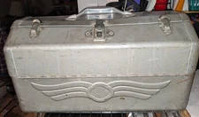 Vintage Simonsen Aluminum Fishing Tackle Box. 4 Trays