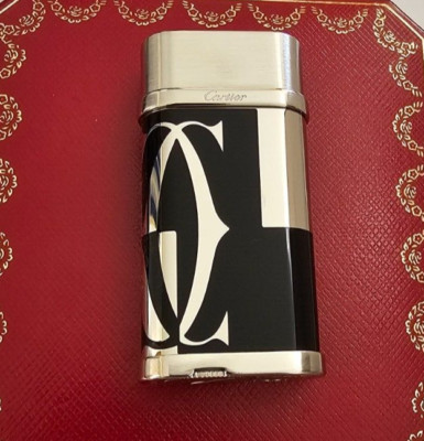 CARTIER LIGNE LINE 2 LIGHTER PALLADUM BLACK LACQUER C LOGO LIMITED EDITION
