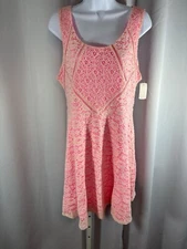 CANDIE’S PANELED LACE LINED SCOOPNECK SKATER DRESS SIZE X LARGE