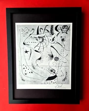 🔥 Joan Miro | Vintage 1958 Signed Colorful Print | Mounted and Framed Buy Now!!