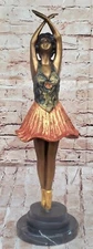 Art Deco Large Ballerina Dancers Bronze Collectible Sculpture Original Artwork