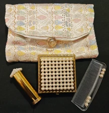 Vintage Dorset Rex Fifth Avenue Make Up Clutch Compact Mirror Lipstick Comb Set