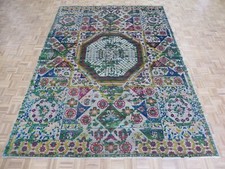 9 x 12 Hand Knotted Egyptian Geometric Fine Mamluk Oriental Rug With Silk G15471