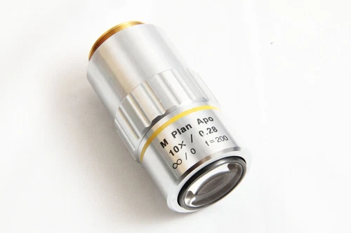 Mitutoyo M Plan Apo 10x / 0.28 Infi/0 f=200 Microscope Objective Lens #5455