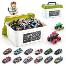 Bulk Pull Back Cars Assorted Mini Race Cars Toy Set For Boys With Carrying Case