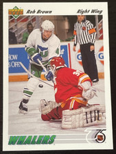 Rob Brown 1991-92 Upper Deck #198 Hartford Whalers Hockey Card