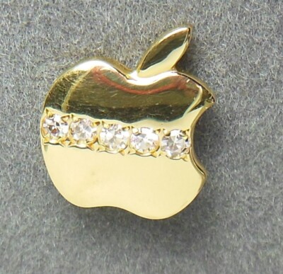Apple Computer Co. 18K with real  's employee service award tie pin advertising