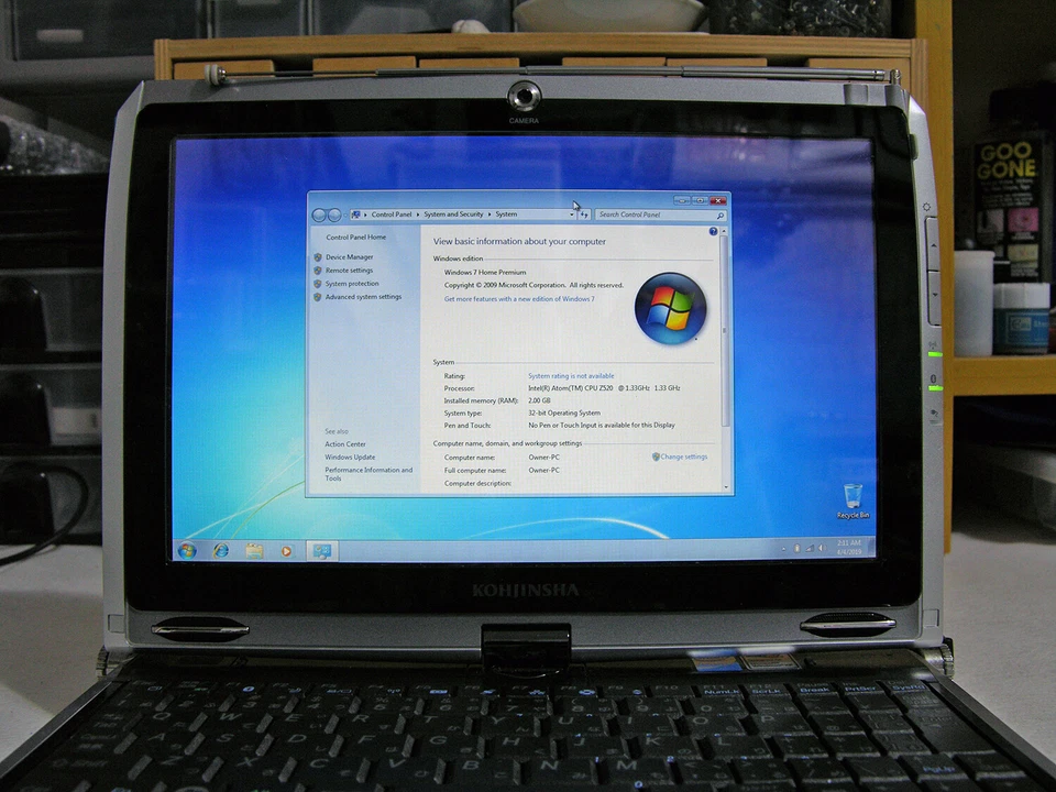 KOHJINSHA SX S SERIES UMPC INTEL ATOM 1.33GHz 60GB 2GB RAM TOUCHSCREEN WIN 10 - Image 4 of 4