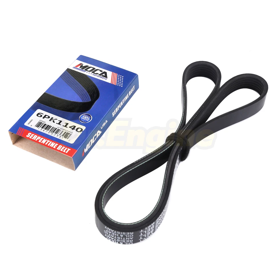 2x Cinto Serpentine 4PK894F 6PK1140 para Ford Edge Explorer Mazda CX-9 Lincoln MKZ - Imagem 3 de 4