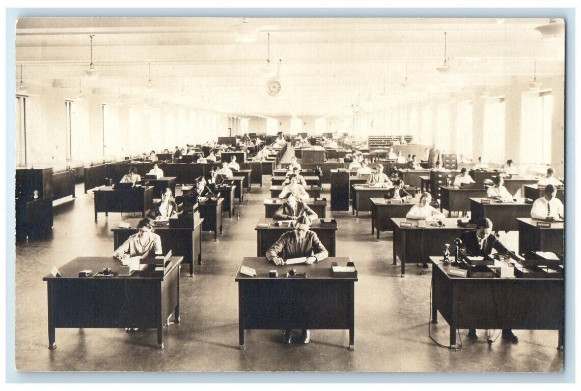 C1930'S Mutual Life Insurance Business Department Springfield Ma Rppc Postcard