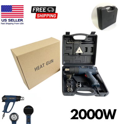 Heat Gun 2000W Heavy Duty Hot For Crafts, Shrink Wrapping/Tubing, Paint Removing - And Hot Air Gun