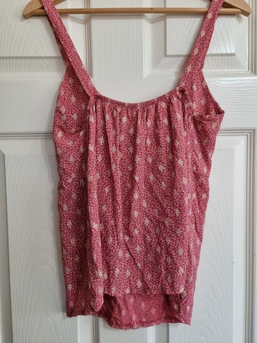 Luella Made In Italy Pink Sleeveless Blouse Gold Patterned Top Cami One Size - Bild 6 von 6