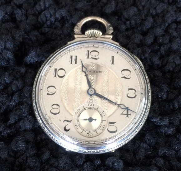 E HOWARD WATCH CO. KEYSTONE EXTRA 14k WHITE GOLD FILLED POCKET WATCH W