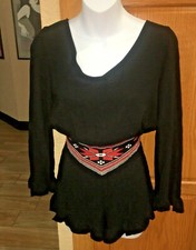 O BOY Elastic EMBROIDED Waist Ruffle CUTOUT BACK Romper Black SMALL BRAZIL lp