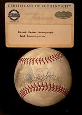 Derek Jeter Game Used 3000TH Hits Baseball