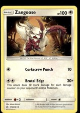 Pokemon Zangoose 173/236 Cosmic Eclipse Non Holo Uncommon 2 Card Lot