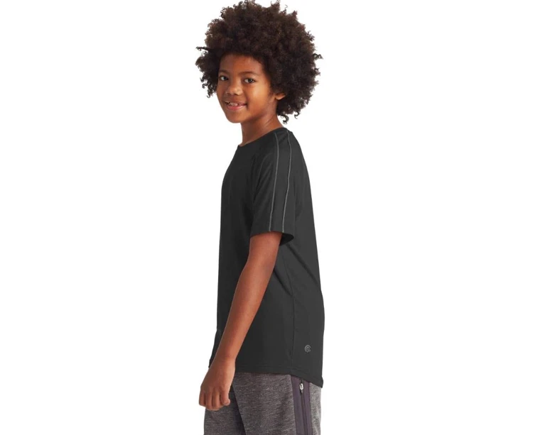 Camiseta de manga corta C9 Champion para niños Fashion Tech, ajuste relajado, ébano, grande EE. UU. Foto 2 de 4