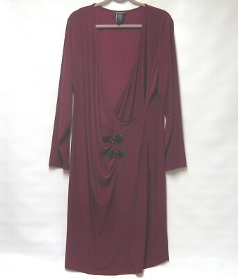 NEW NINA LEONARD QVC PLUM STRETCH FIXED 