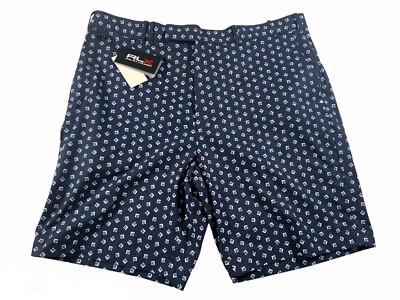 RLX ネイビー ショートパンツ RLX Ralph Lauren Shorts Men's Sz 36 Navy Blue Print Stretch Golf